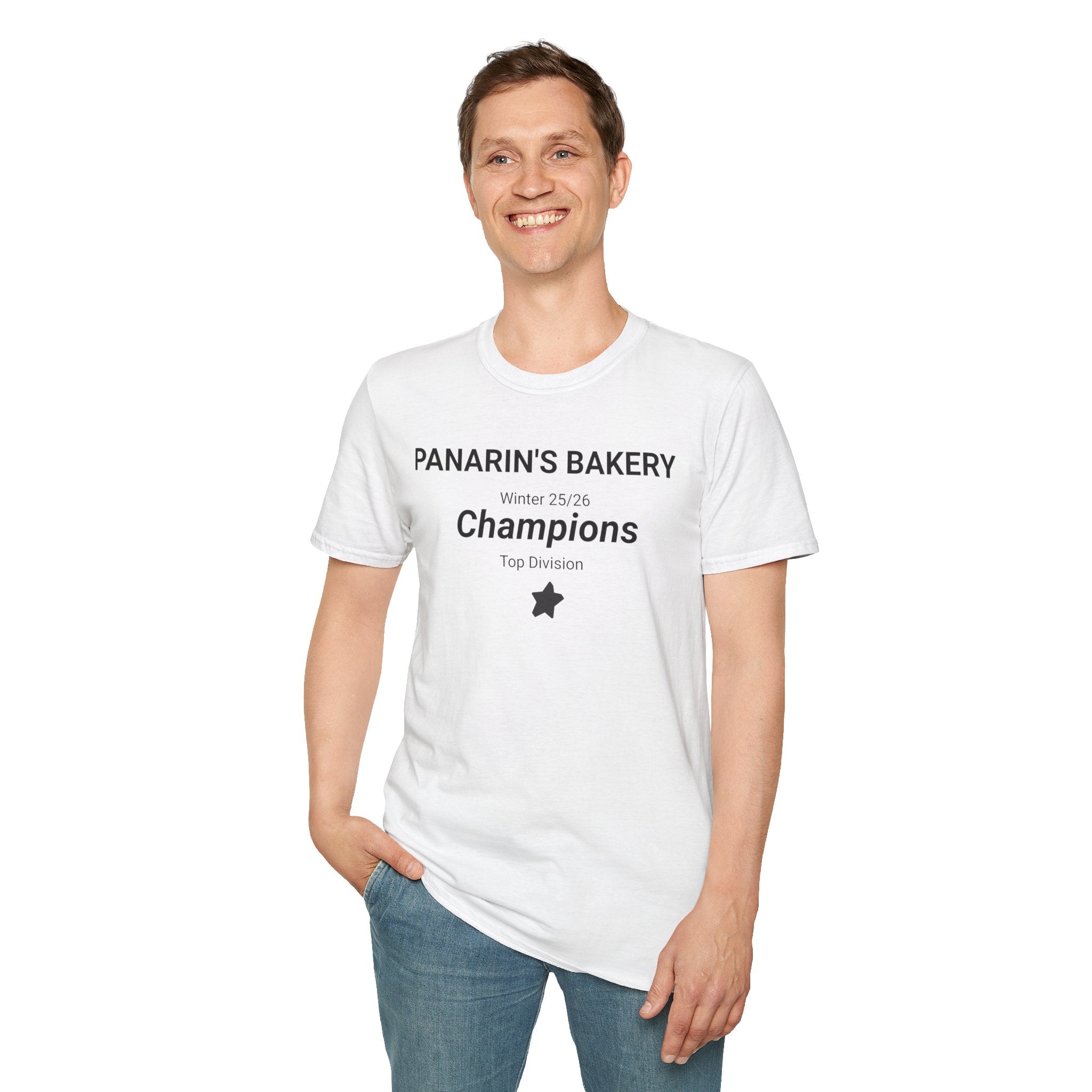42-Champions Team T-Shirt — "Panarin's Bakery Champions" Winter 25/26 Top Division Front Print Only