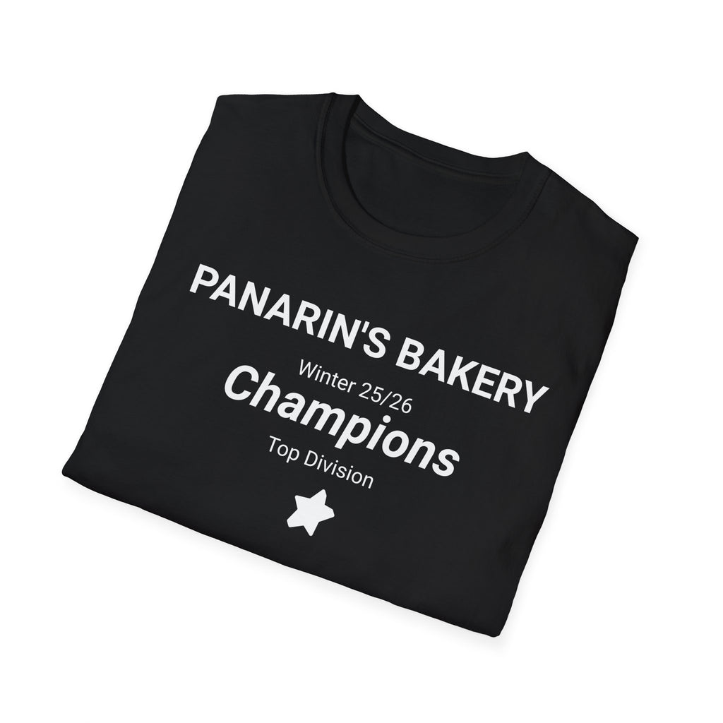 41-Champions Team T-Shirt — "Panarin's Bakery Champions" Winter 25/26 Top Division Front Print Only